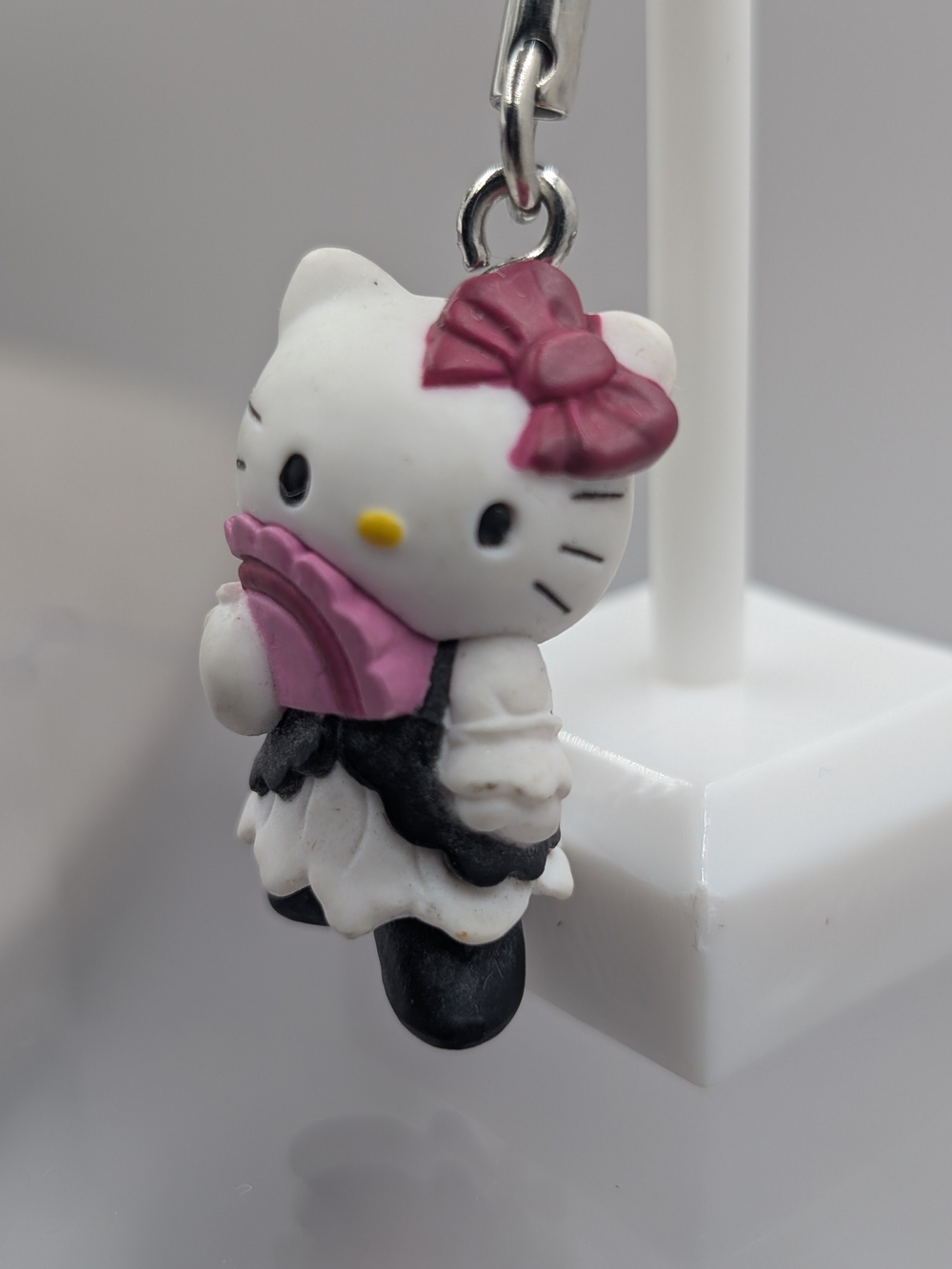Sanrio Hello Kitty Maid Kitty Mascot Phone Strap Pink Fan Charm | M325